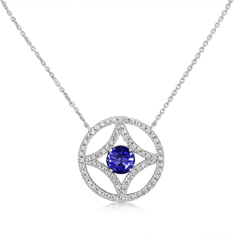 14K White Gold Sapphire/Diamond Neckpiece