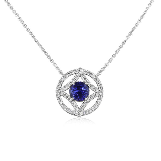 14K White Gold Sapphire/Diamond Neckpiece