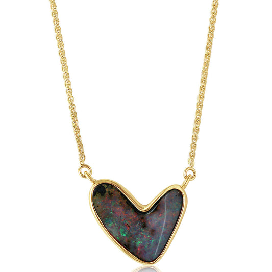 14K Yellow Gold Boulder Opal Neckpiece