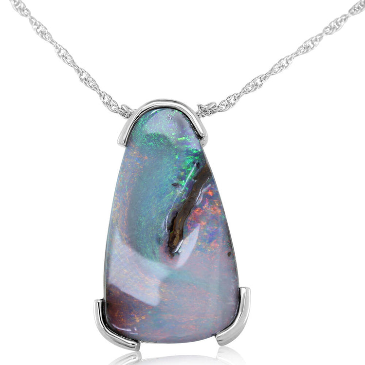 Sterling Silver Australian Boulder Opal Neckpiece