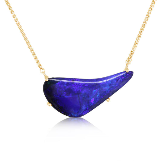 14K Yellow Gold Australian Boulder Opal Neckpiece