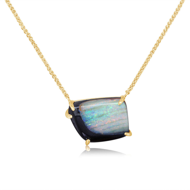 14K Yellow Gold Australian Boulder Opal Neckpiece