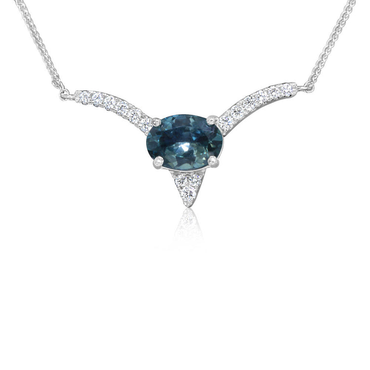 14K White Gold Montana Sapphire/Diamond Neckpiece