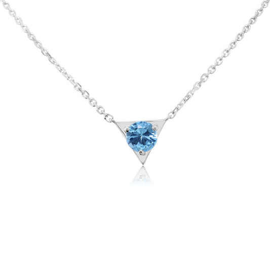 14K White Gold Blue Topaz Neckpiece