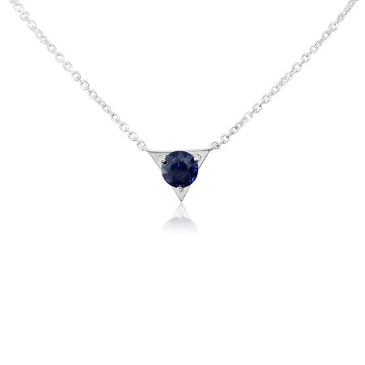 14K White Gold Blue Sapphire Neckpiece