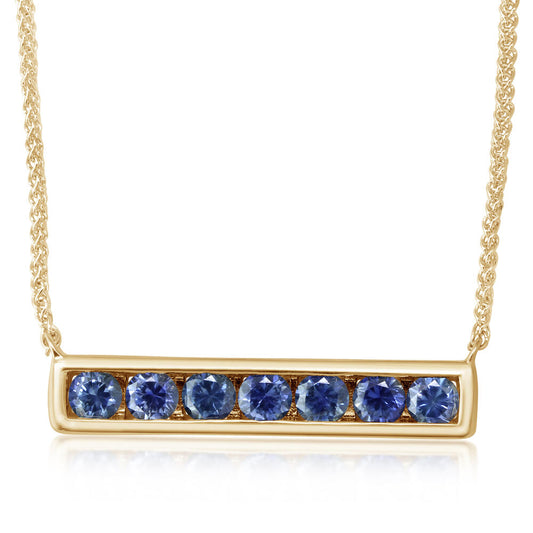 14K Yellow Gold Montana Sapphire Neckpiece