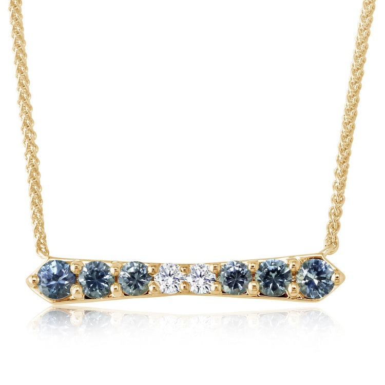 14K Yellow Gold Montana Sapphire/Diamond Neckpiece