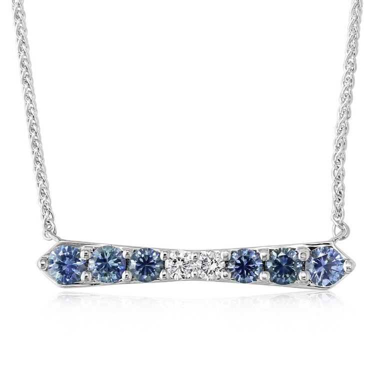 14K White Gold Montana Sapphire/Diamond Neckpiece