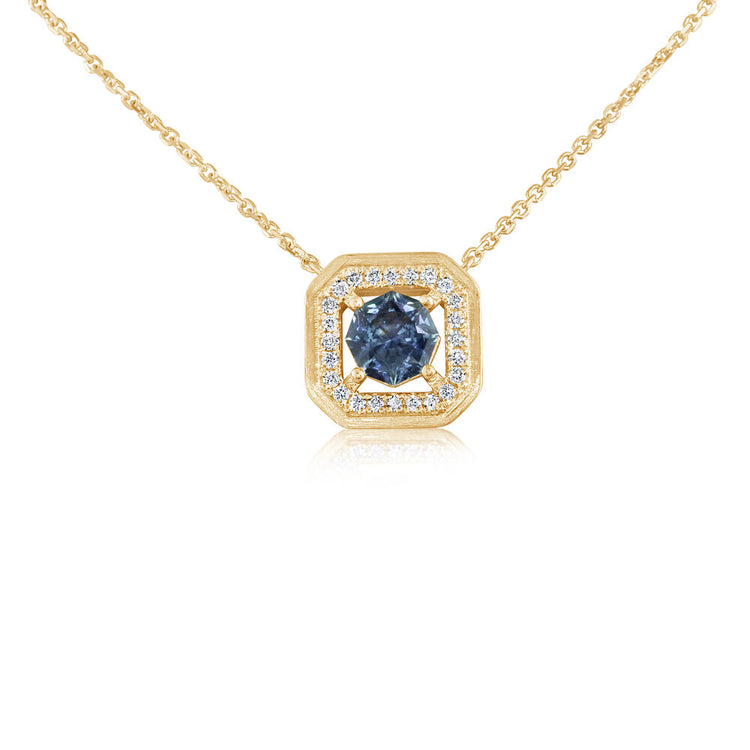 14K Yellow Gold Montana Sapphire/Diamond Neckpiece