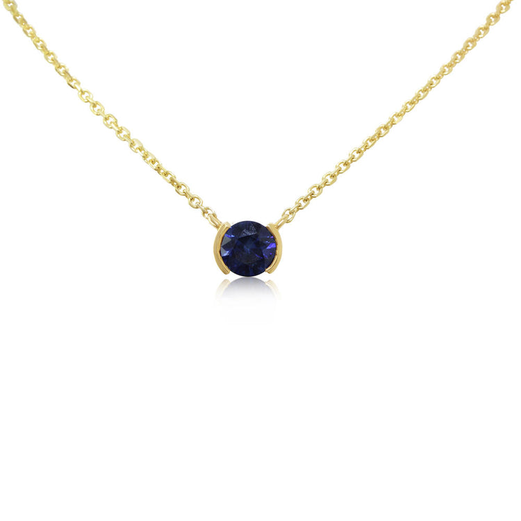 14K Yellow Gold Blue Sapphire Neckpiece