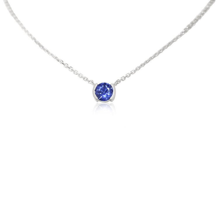 14K White Gold Blue Sapphire Neckpiece