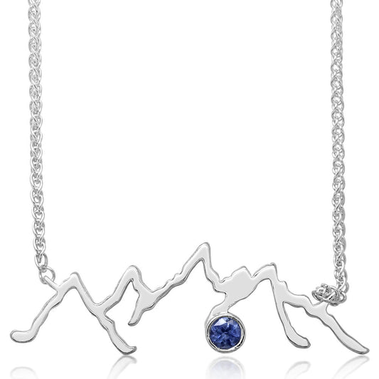 Sterling Silver Wire Mountain Montana Sapphire Neckpiece(1-Stone)