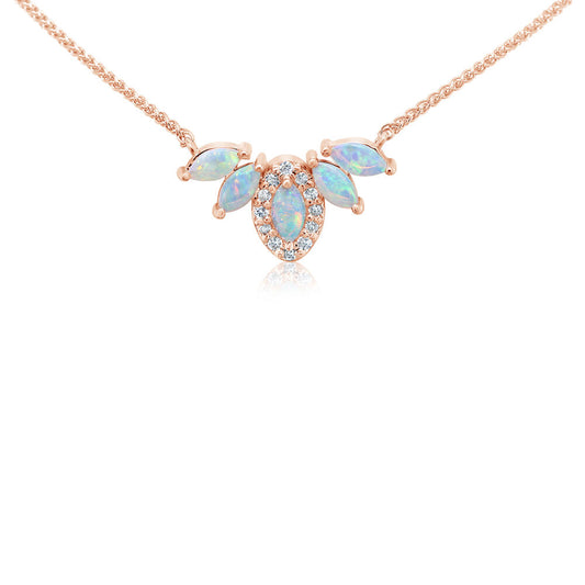 14K Yellow Gold Australian Opal/Diamond Neckpiece