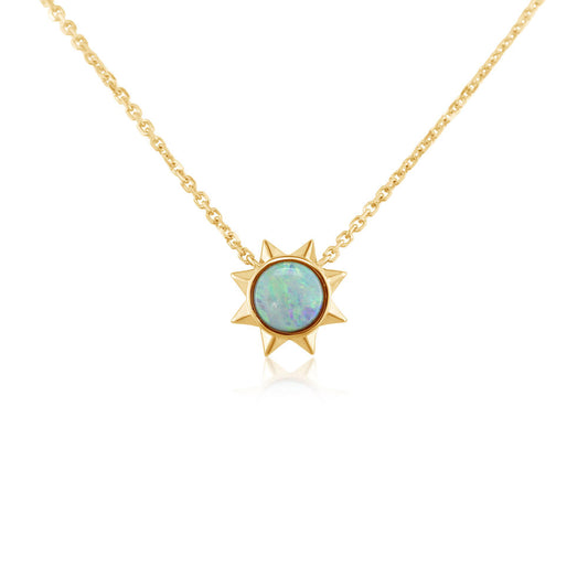 14K Yellow Gold Australian Opal Neckpiece