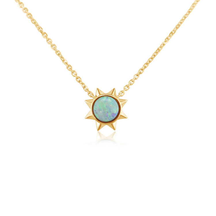 14K Yellow Gold Australian Opal Neckpiece