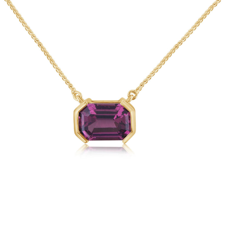 14K Yellow Gold Purple Garnet Neckpiece