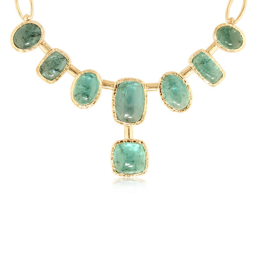 14K Yellow Gold Indicolite Tourmaline Neckpiece