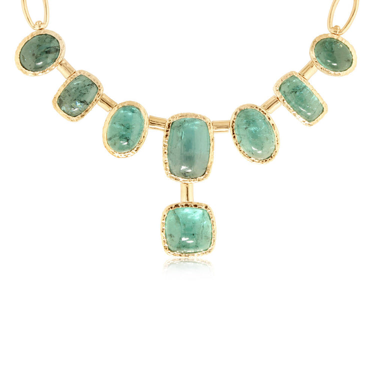 14K Yellow Gold Indicolite Tourmaline Neckpiece