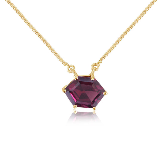 14K Yellow Gold Rhodolite Garnet Neckpiece