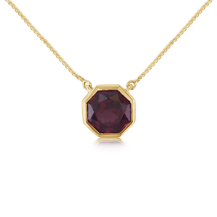 14K Yellow Gold Rhodolite Garnet Neckpiece