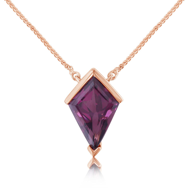 14K Rose Gold Rhodolite Garnet Neckpiece