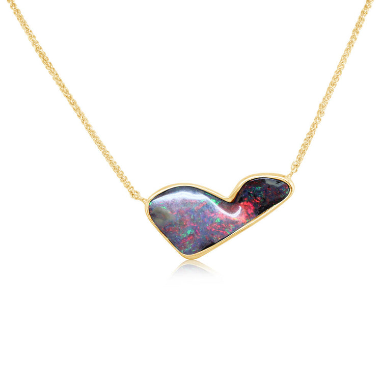 14K Yellow Gold Australian Boulder Opal Neckpiece