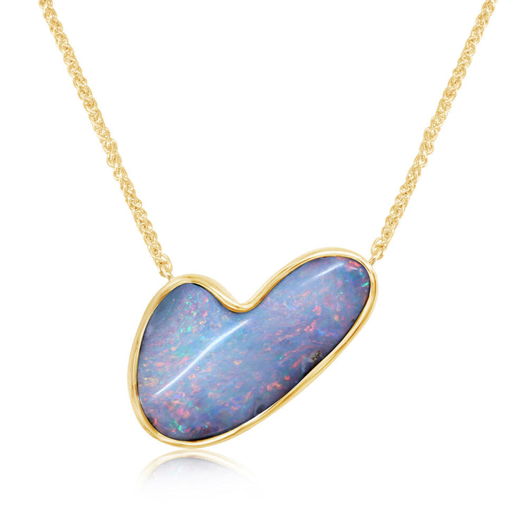 14K Yellow Gold Australian Boulder Opal Neckpiece