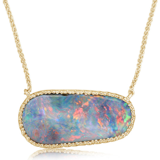 14K Yellow Gold Australian Boulder Opal Neckpiece