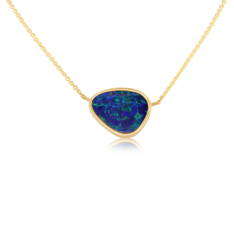 14K Yellow Gold Australian Opal Neckpiece