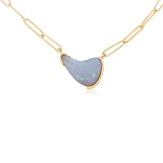 14K Yellow Gold Australian Opal Neckpiece