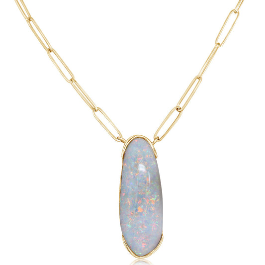 14K Yellow Gold Australian Opal Neckpiece