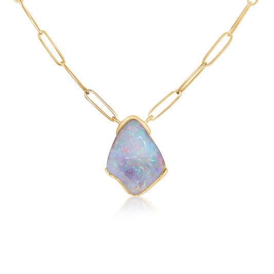 14K Yellow Gold Australian Opal Neckpiece