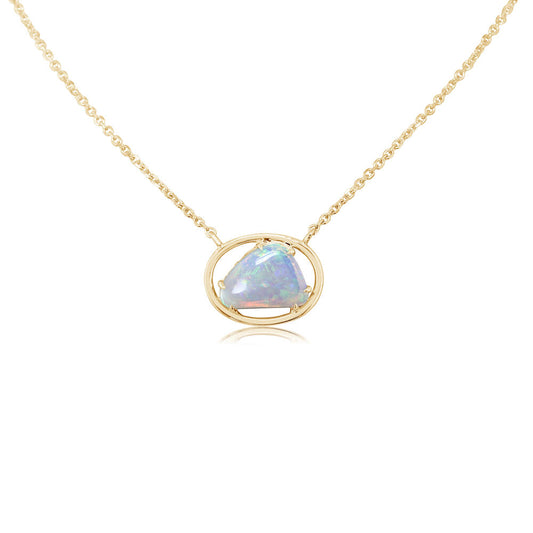 14K Yellow Gold Australian Opal Neckpiece