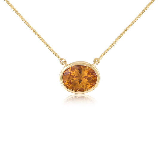 14K Yellow Gold Mandarin Garnet Neckpiece