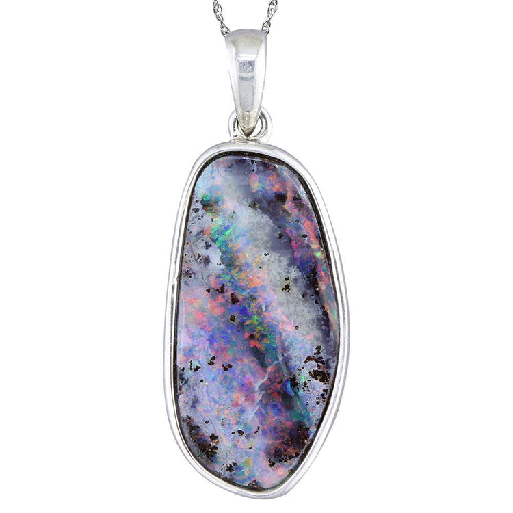 Sterling Silver Boulder Opal Medium Bail Pendant