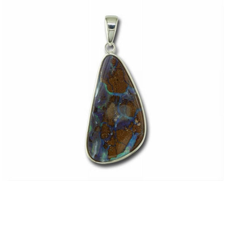 Sterling Silver Boulder Opal Medium Bail Pendant