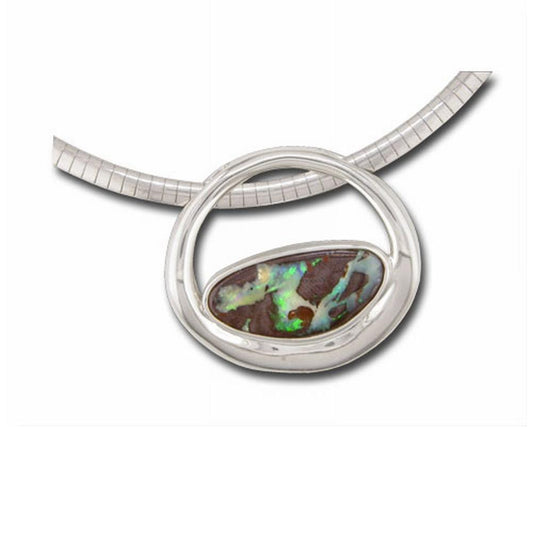 Sterling Silver Australian Opal Doublet Pendant