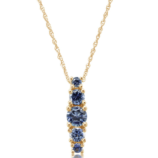 14K Yellow Gold Montana Sapphire Pendant