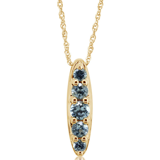 14K Yellow Gold Montana Sapphire Pendant