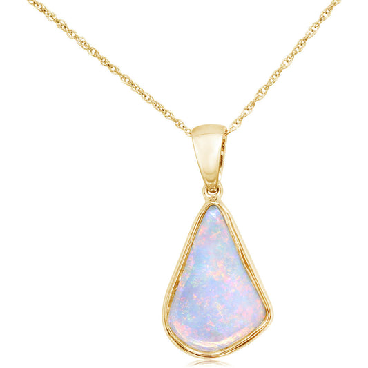 14K Yellow Gold Australian Opal Pendant