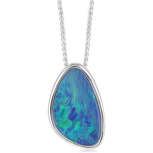 Sterling Silver Australian Opal Doublet Pendant