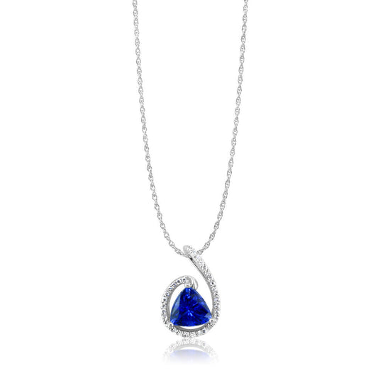 14K White Gold Tanzanite/Diamond Pendant