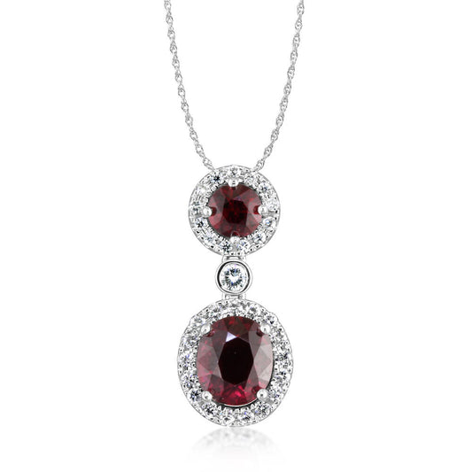 18K White Gold Mozambique Ruby/Diamond Pendant