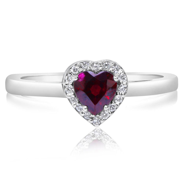 14K White Gold Madagascar Ruby/Diamond Ring