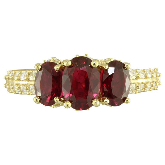 18K Yellow Gold Mozambique Ruby/Diamond Ring