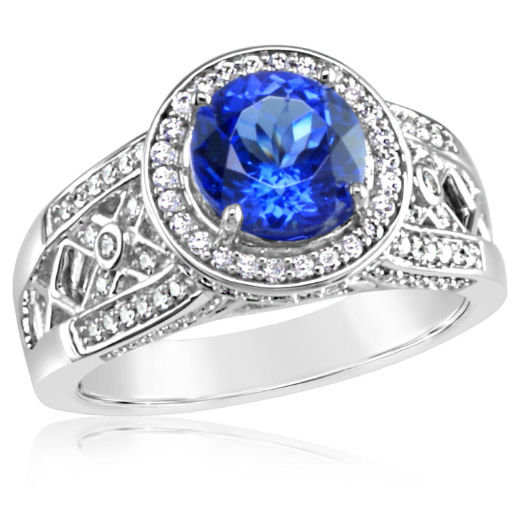 18K White Gold Tanzanite/Diamond Ring