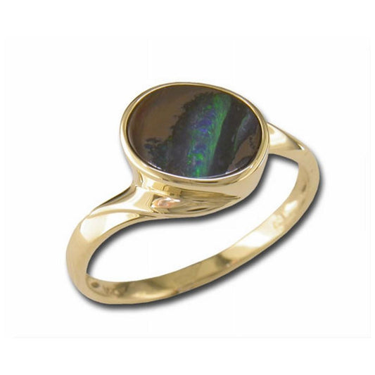 14K Yellow Gold Boulder Opal Ring