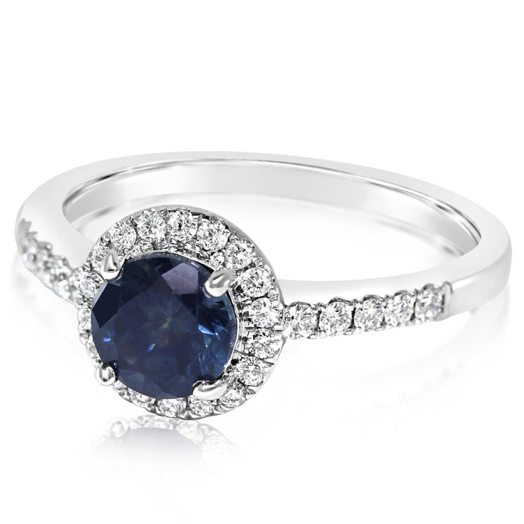 14K Yellow Gold Montana Sapphire/Diamond Ring