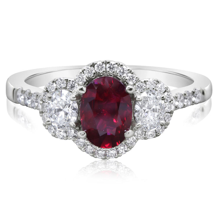 18K White Gold Ruby/Diamond Ring