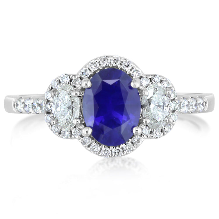 14K White Gold Sapphire/Diamond Ring